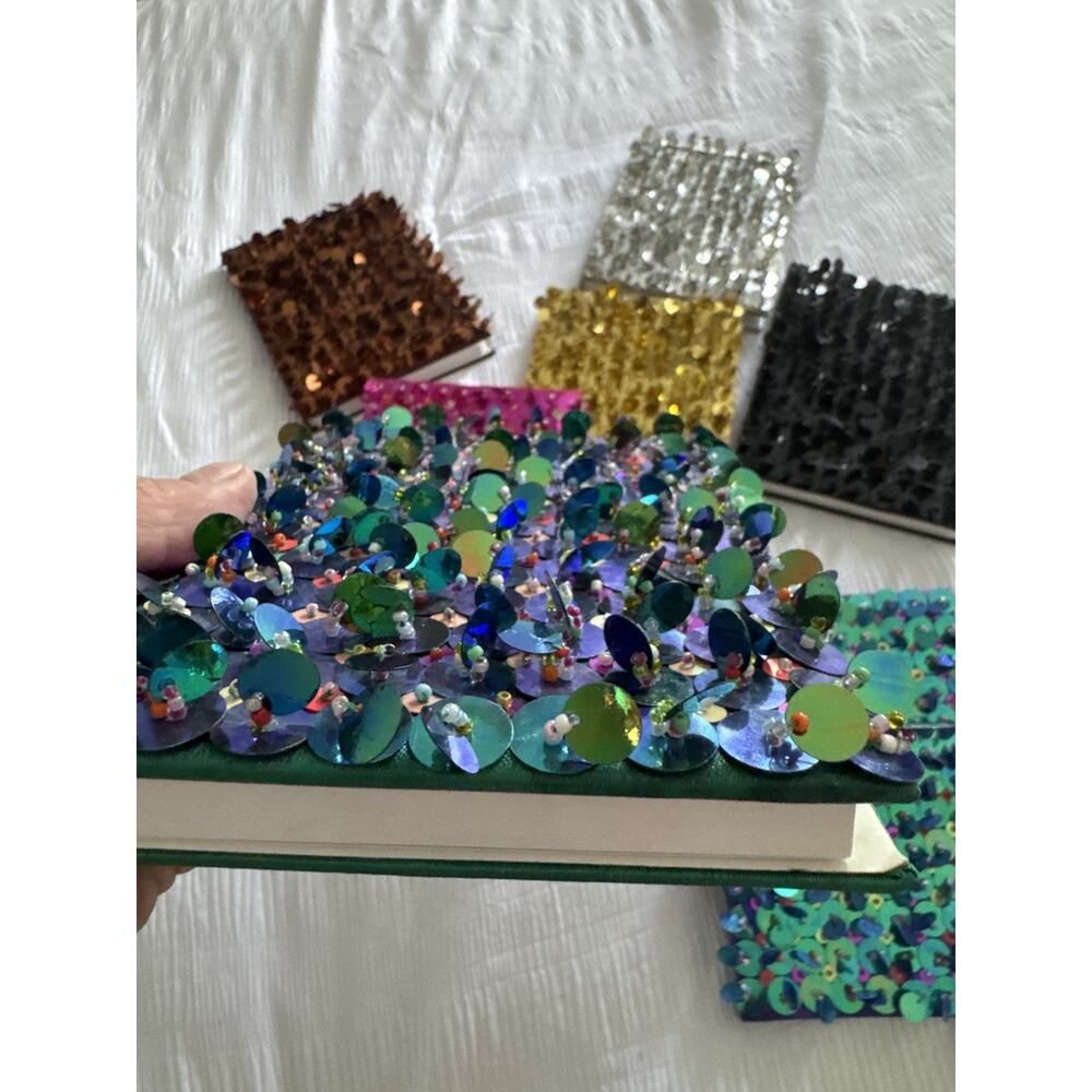 Lot of 7 Notebooks Journals Sequin Multicolor Diary Black Pink Silver Brown Gold - Picture 5 of 7